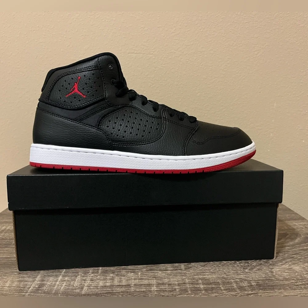 Jordan Access Black and Red High-Top Sneakers
